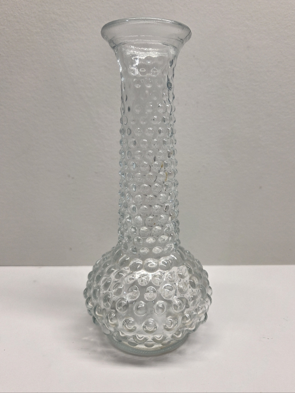 E.O Brody Hobnail Flower Bud Vase Clear Glass Vintage USA